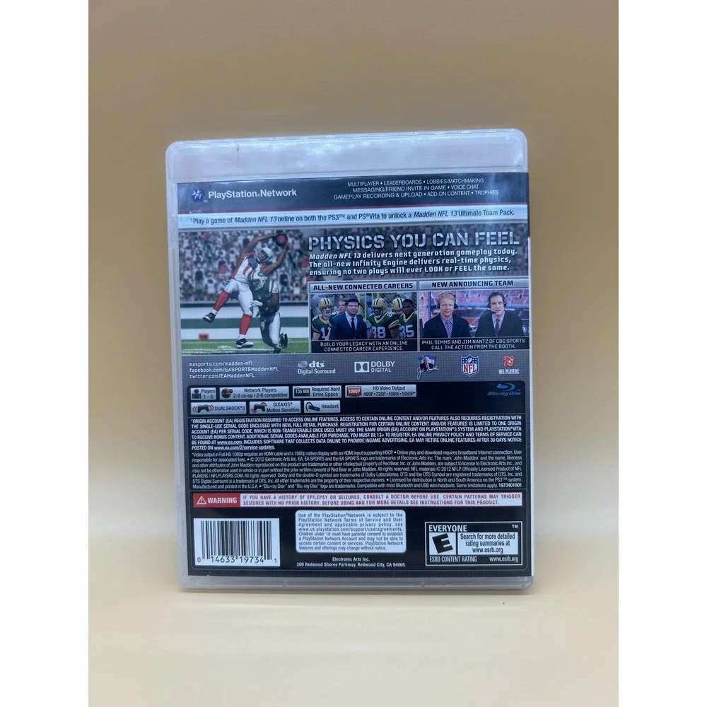 Madden NFL 13 PS3 Complete CIB Tested PlayStation 3 Clean Disc With Manual